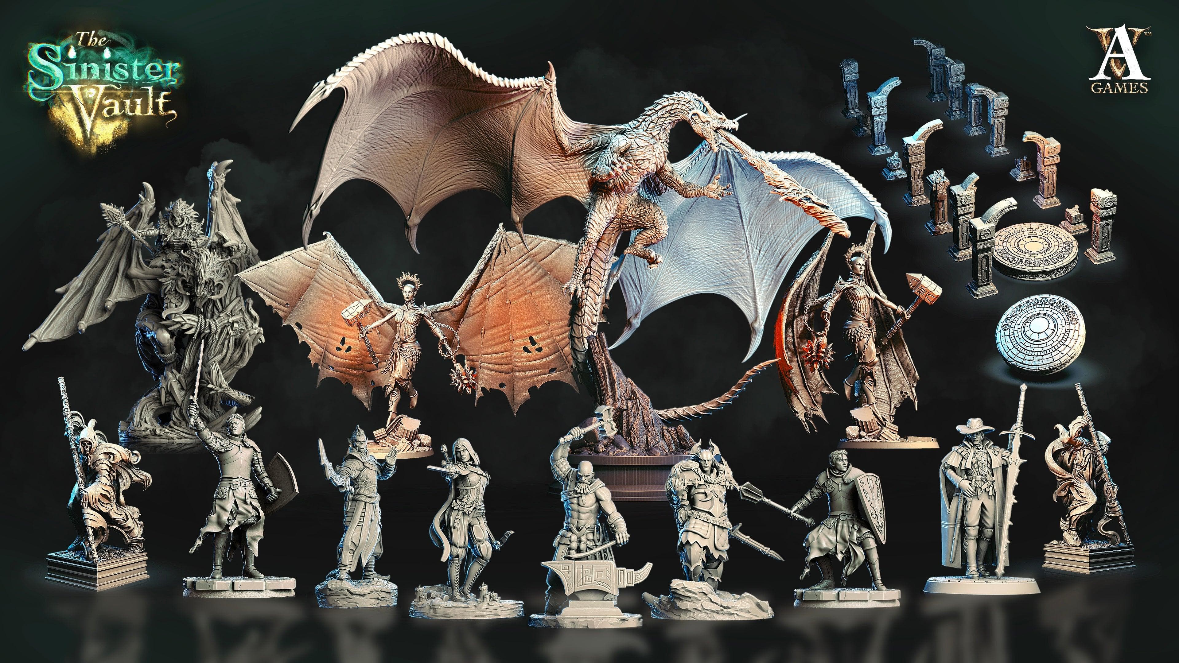 3D Printed Archvillain Games Kalineas the Broken Death Knight The Sinister Vault 28 32mm D&D