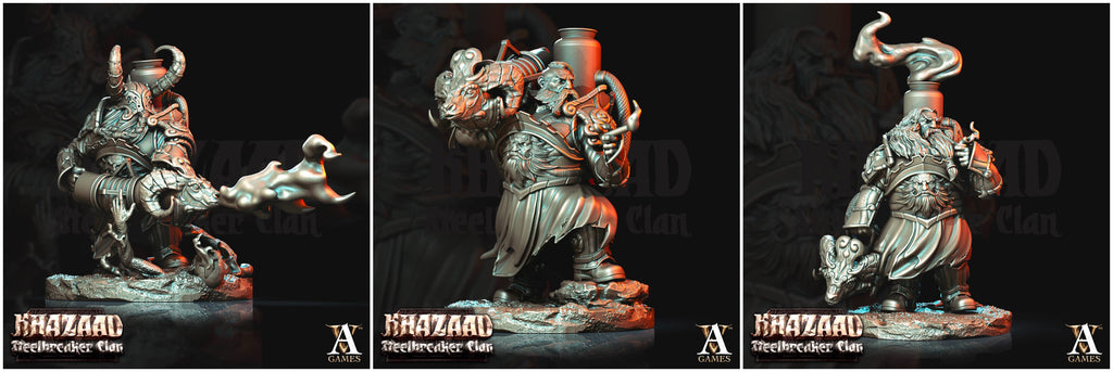3D Printed Archvillain Games Khazaad Steelbreaker Clan - Steelbreaker Firespitters 28mm 32mm D&D