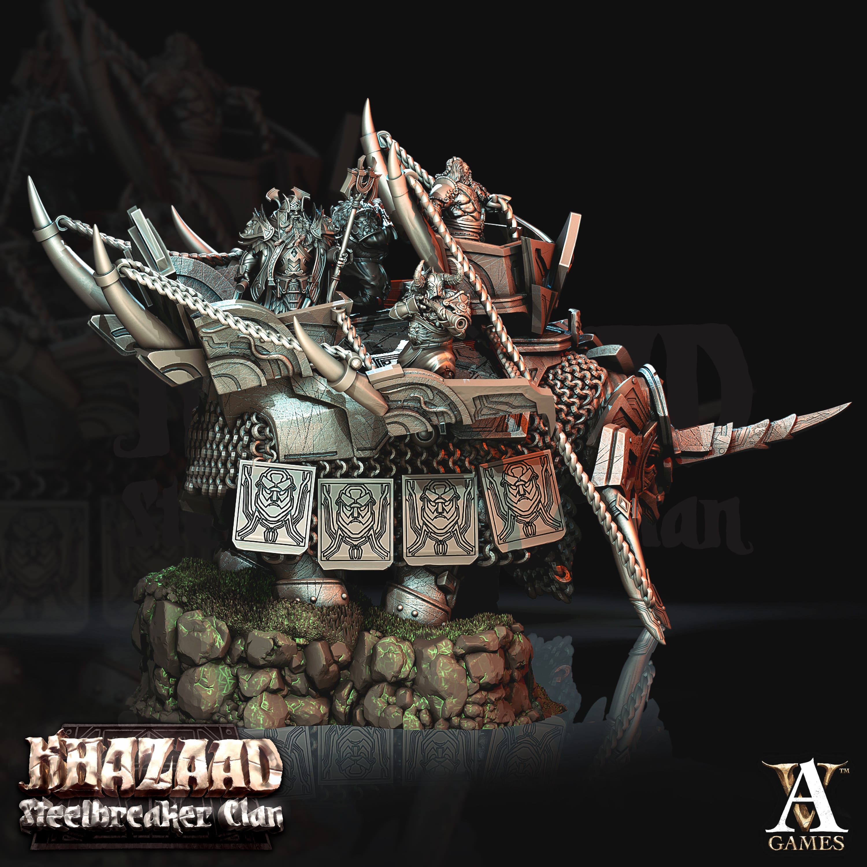 3D Printed Archvillain Games Khazaad - Steelbreaker Clan War Bjargan 28 32mm D&D