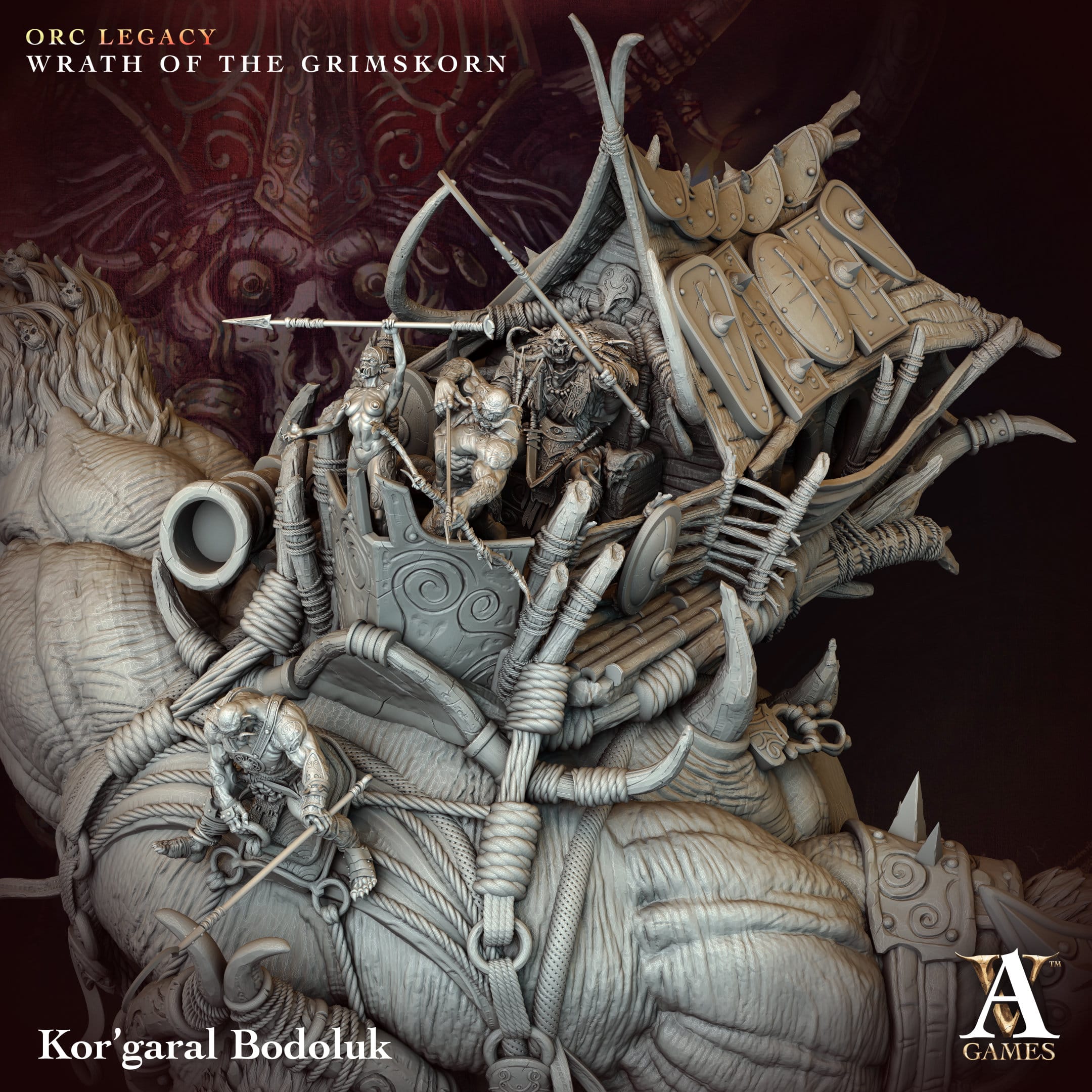 3D Printed Archvillain Games Kor’garal Bodoluk Orc Legacy Wrath of the Grimskorn 28 32mm D&D