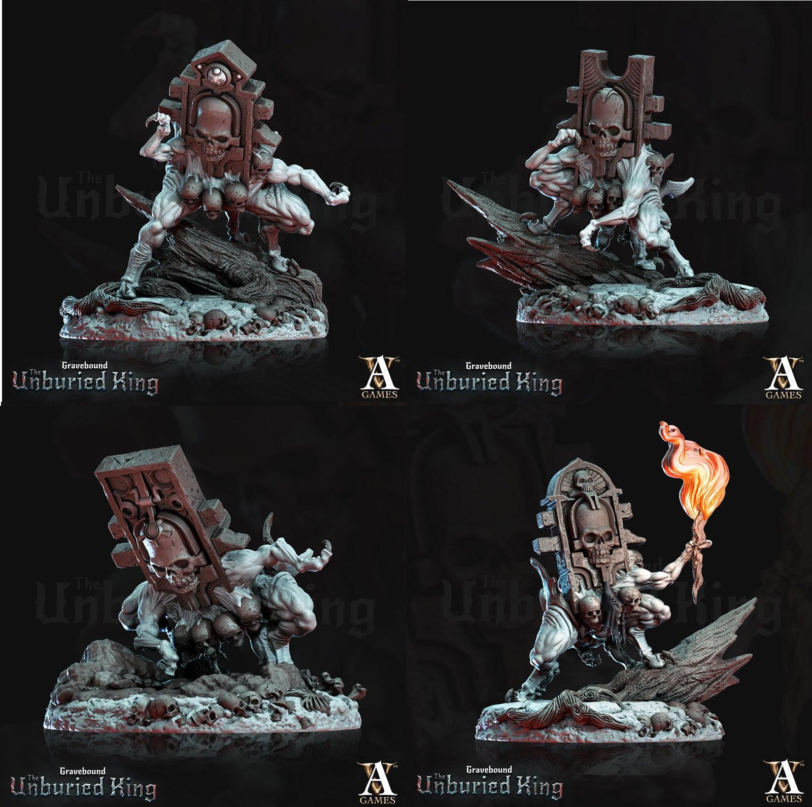 3D Printed Archvillain Games Lapis Erratica - Gravebound The Unburied King 28 32mm D&D
