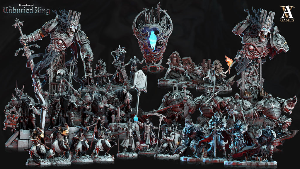 3D Printed Archvillain Games Lapis Erratica - Gravebound The Unburied King 28 32mm D&D
