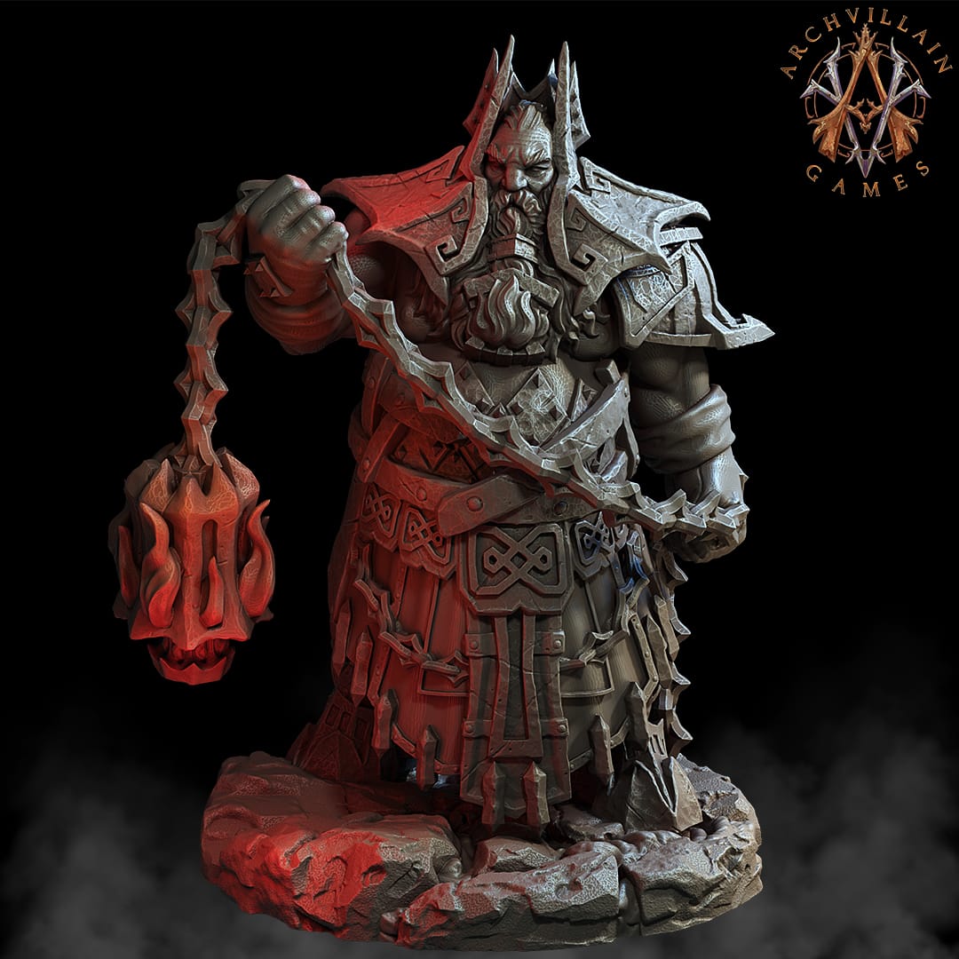 3D Printed Archvillain Games Magma Lords - Fire Giant Priest 28mm 32mm D&D