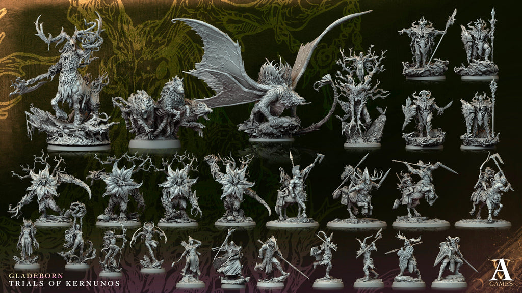 3D Printed Archvillain Games Miranil Gladehunter Gladeborn - Trials of Kernunos 28 32mm D&D