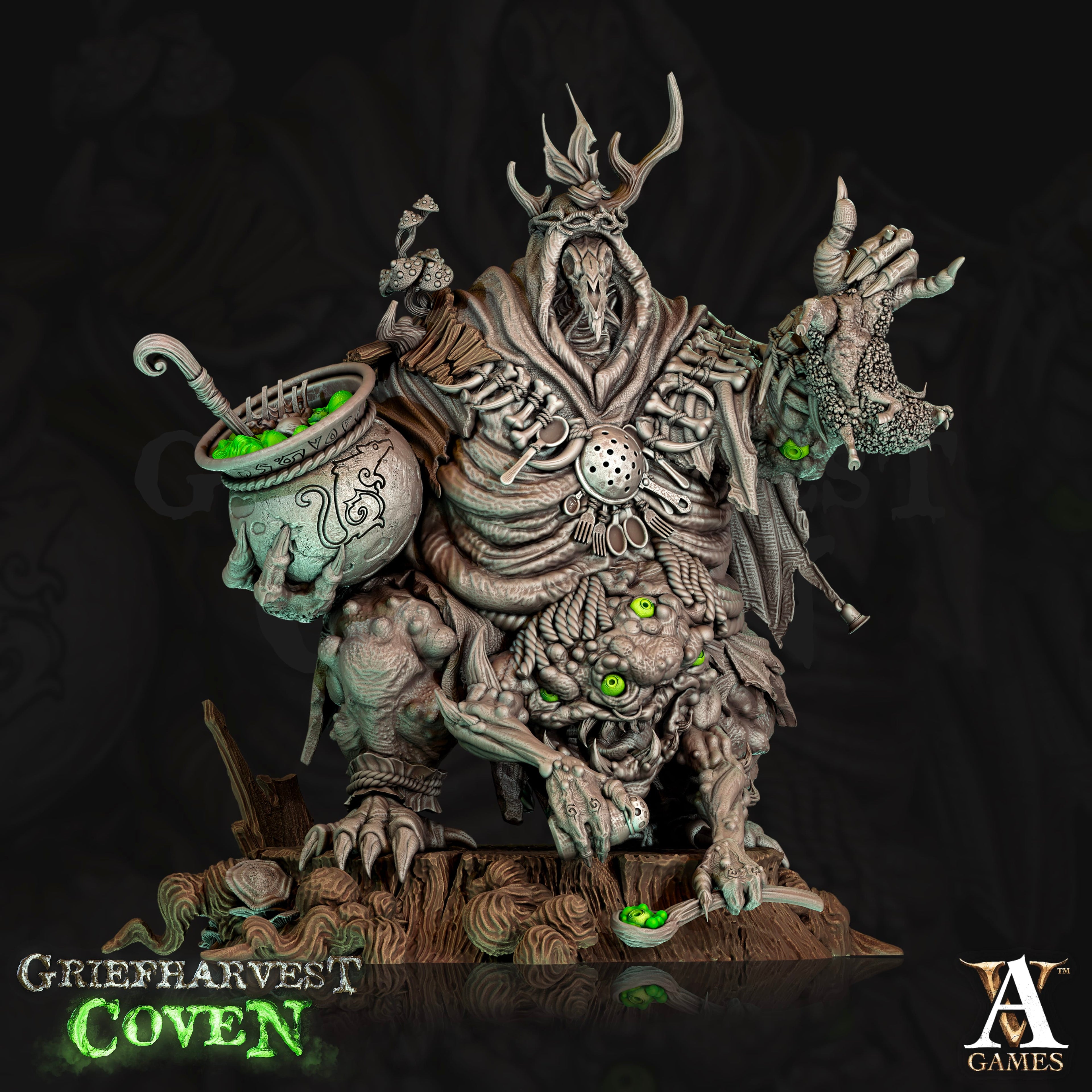 3D Printed Archvillain Games Mother Glutkin Griefharvest Coven 28 32mm D&D