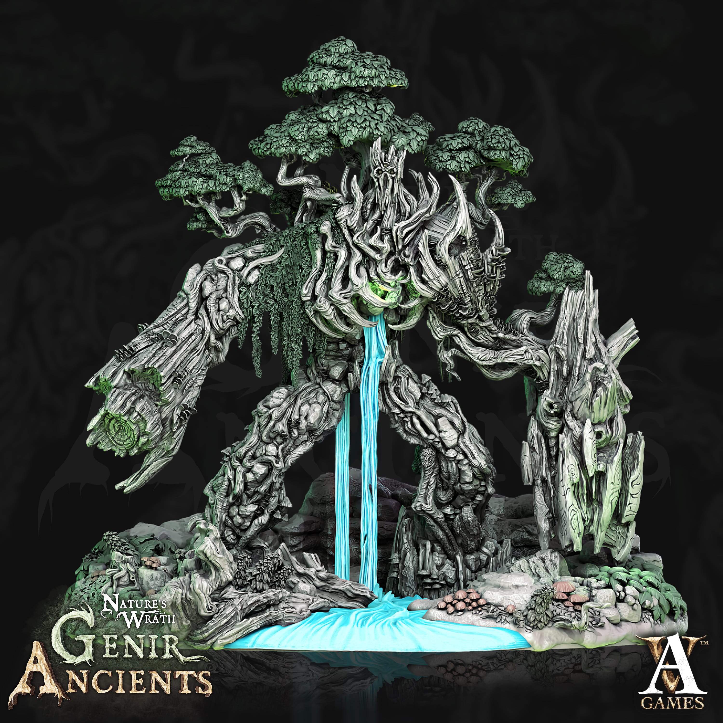 3D Printed Archvillain Games Nature's Wrath Genir Ancients - Treant Lord 28mm 32mm D&D