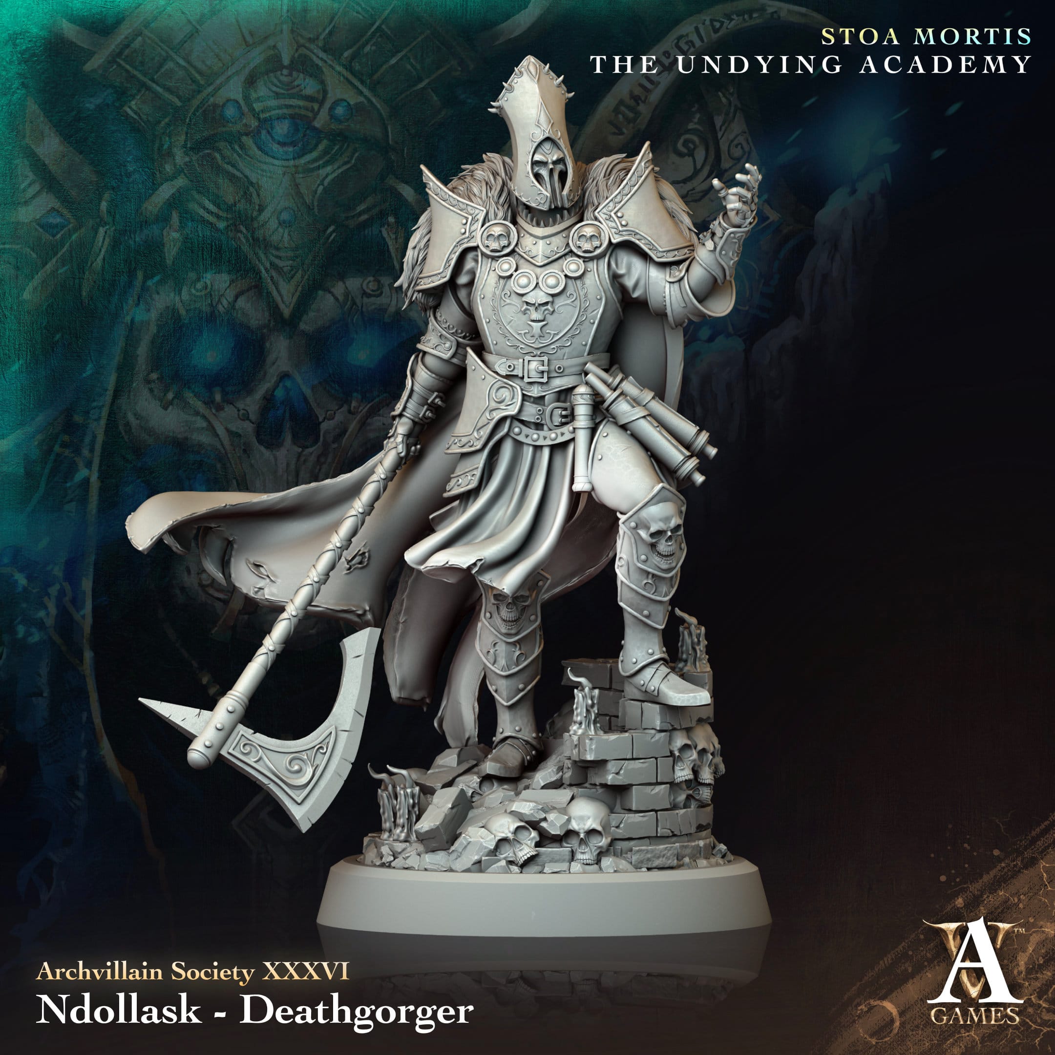 3D Printed Archvillain Games Ndollask Deathgorger Archvillain Society Vol. XXXVI 28 32mm D&D