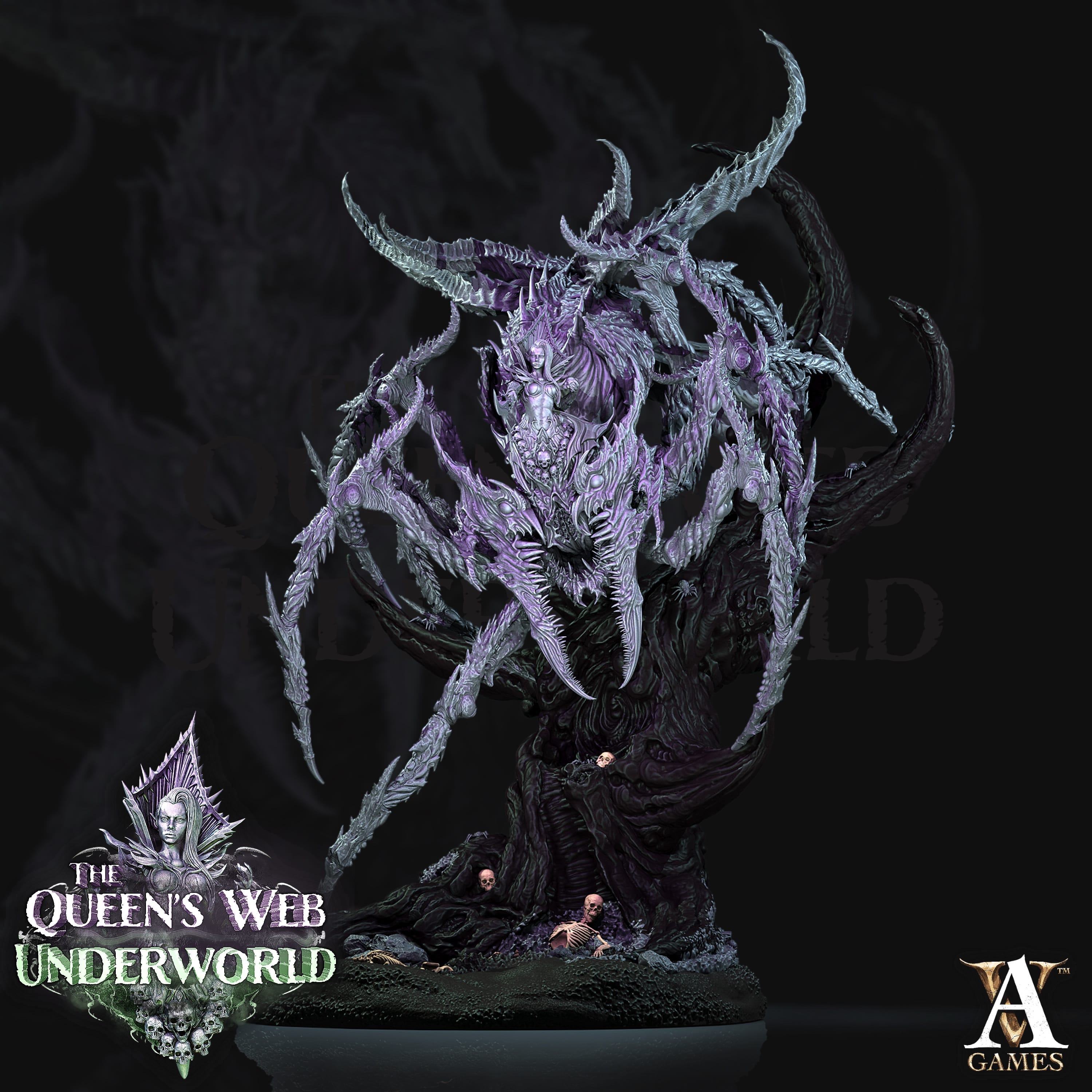 3D Printed Archvillain Games Nhile Avatar of Aranis The Queen's Web Underworld 28 32mm D&D