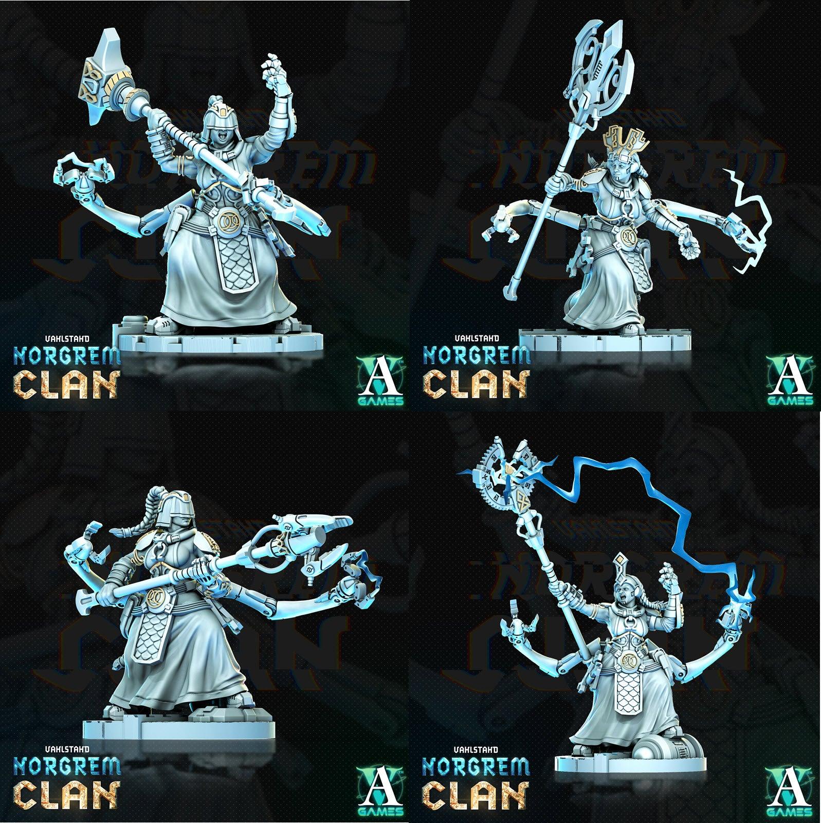 3D Printed Archvillain Games Norgrem Gempriestesses Vahlstahd - Norgrem Clan 28 32mm D&D
