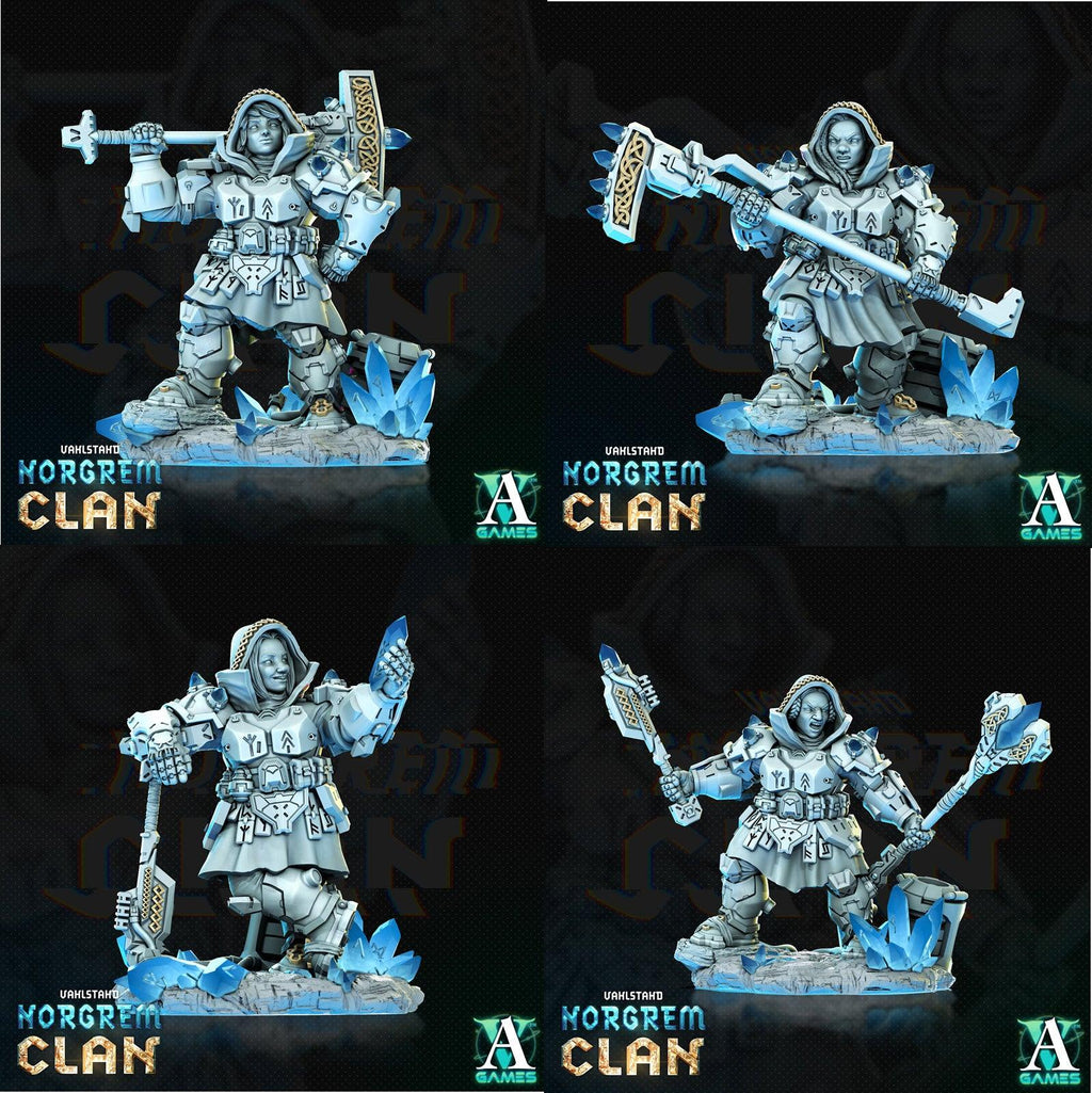 3D Printed Archvillain Games Norgrem Gemsourcers Vahlstahd - Norgrem Clan 28 32mm D&D
