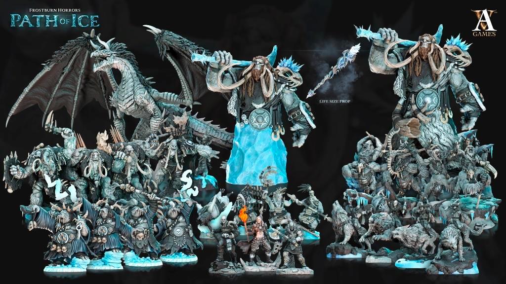 3D Printed Archvillain Games Odoben Doomseekers Frostburn Horrors - Path of Ice 28 32mm D&D