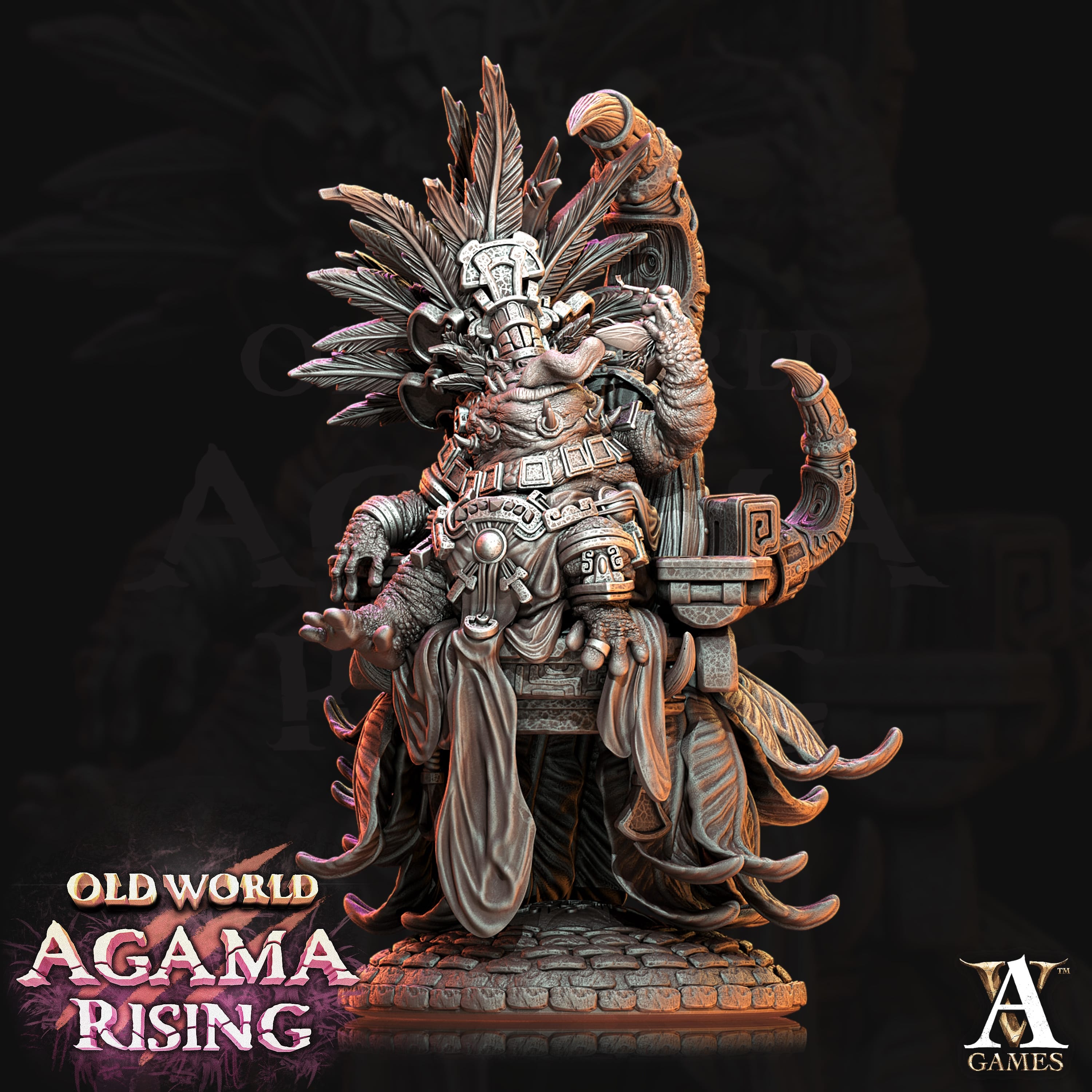 3D Printed Archvillain Games Old World Agama Rising - High Priest of Ziskal 28mm 32mm D&D