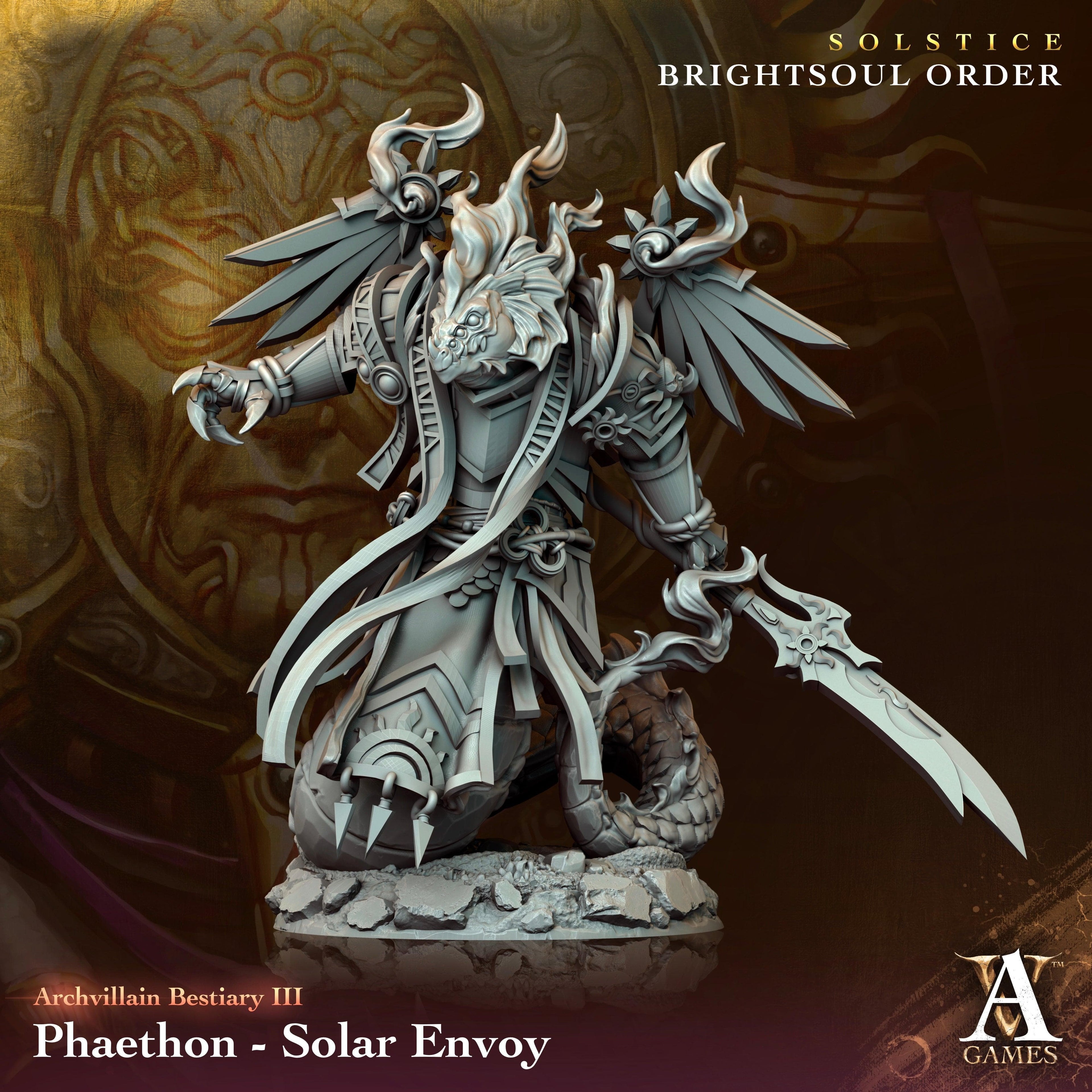 3D Printed Archvillain Games Phaethon - Solar Envoy Archvillain Bestiary Vol. III 28 32mm D&D