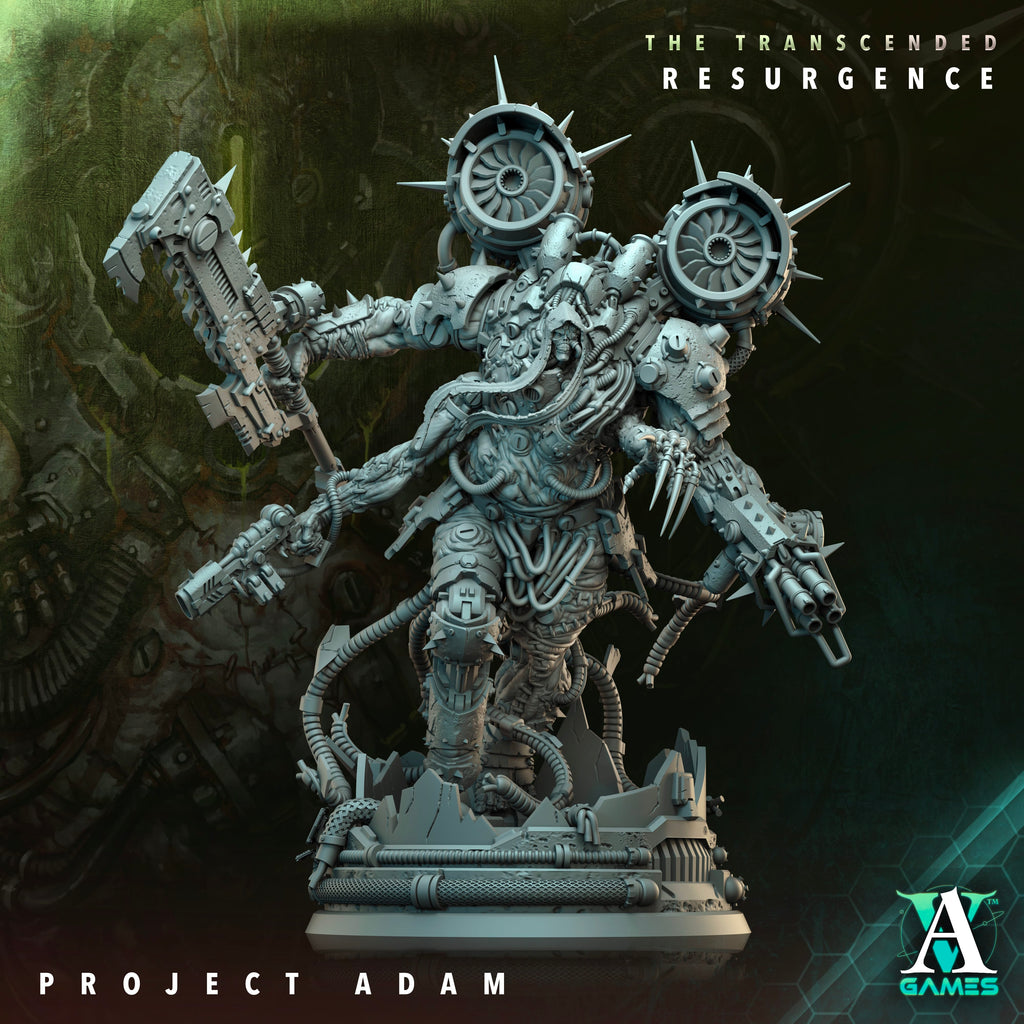 3D Printed Archvillain Games Project Adam The Transcended Resurgence 28 32mm D&D