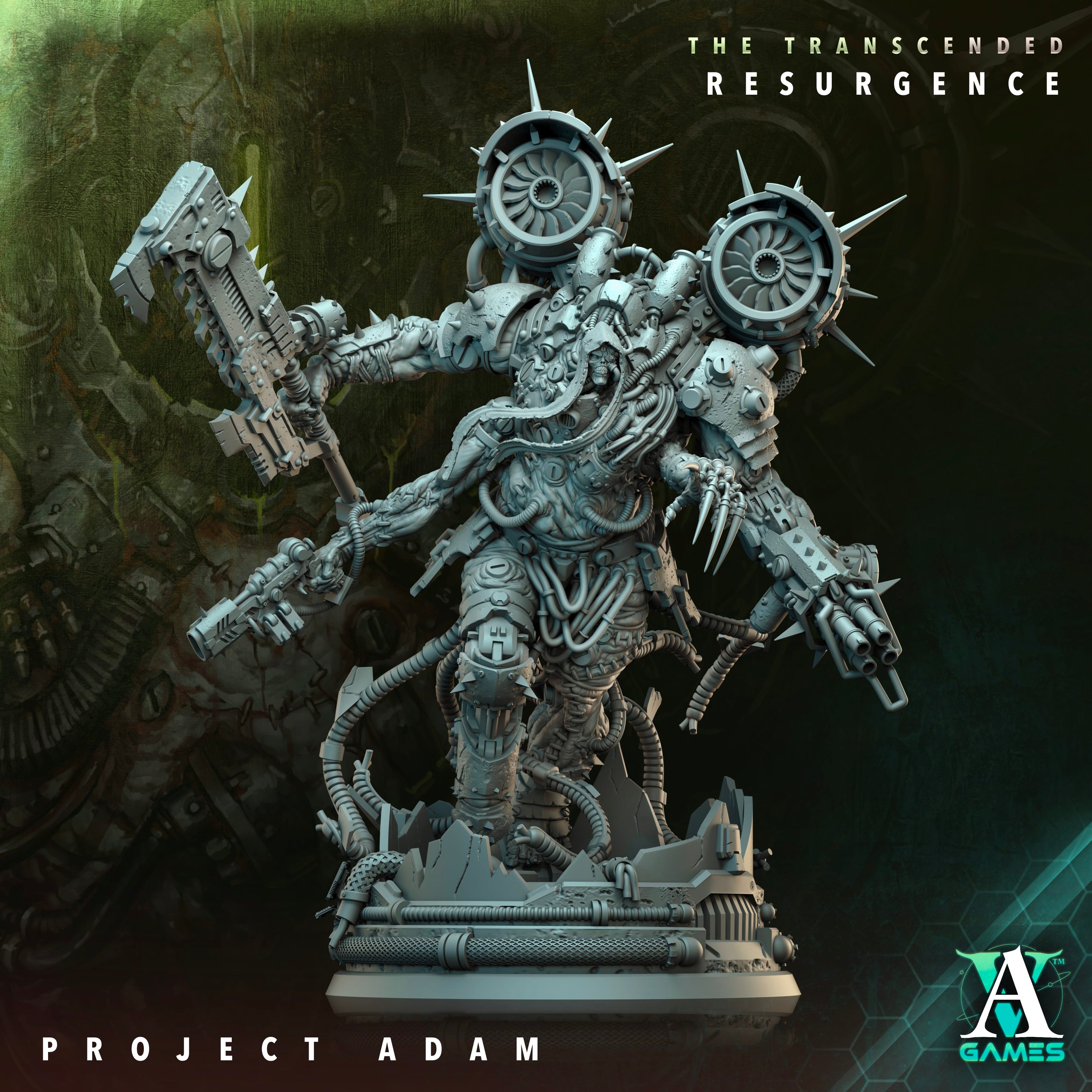 3D Printed Archvillain Games Project Adam The Transcended Resurgence 28 32mm D&D