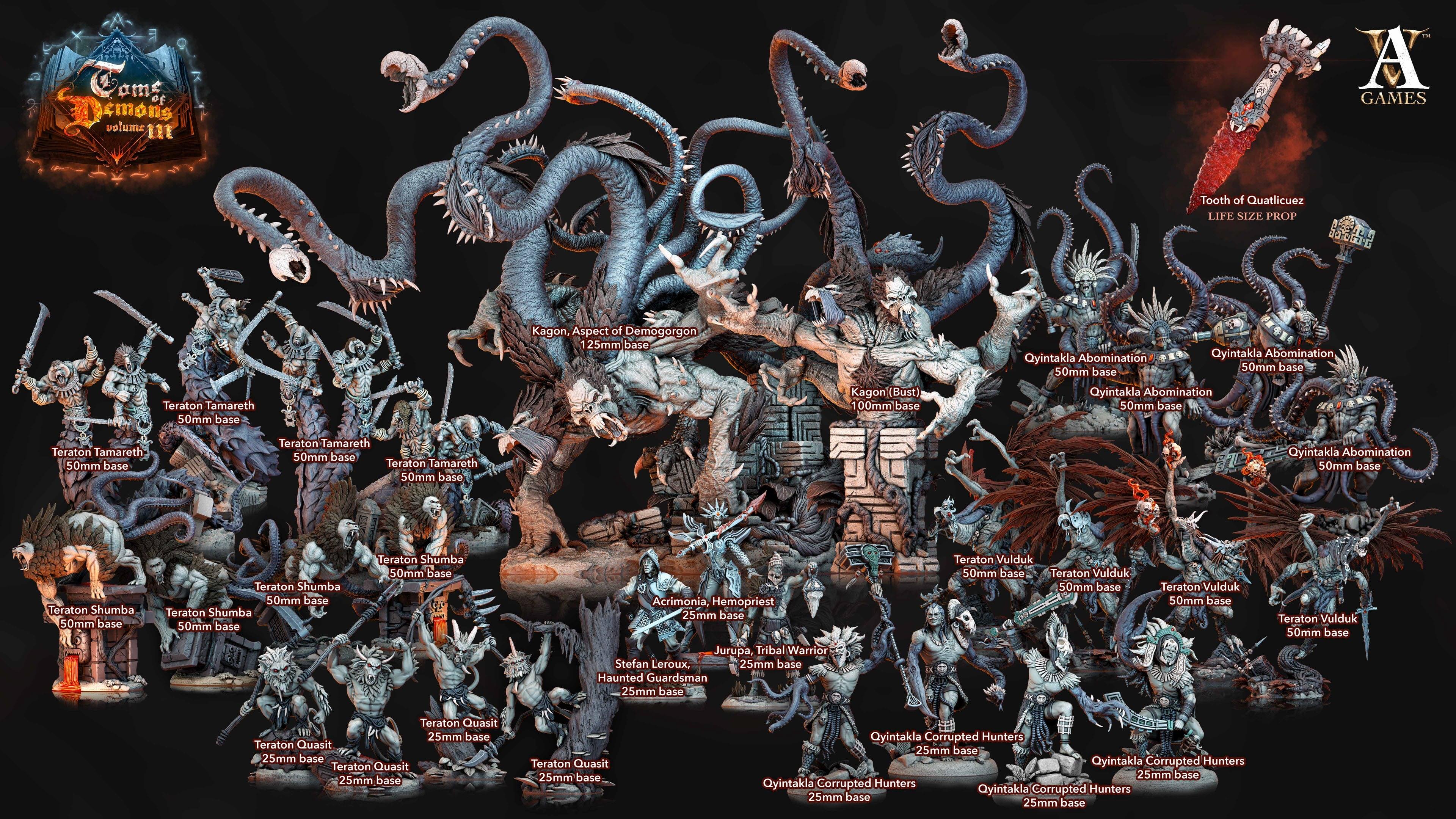 3D Printed Archvillain Games Qyintakla Abominations Tome of Demons 28 32mm D&D