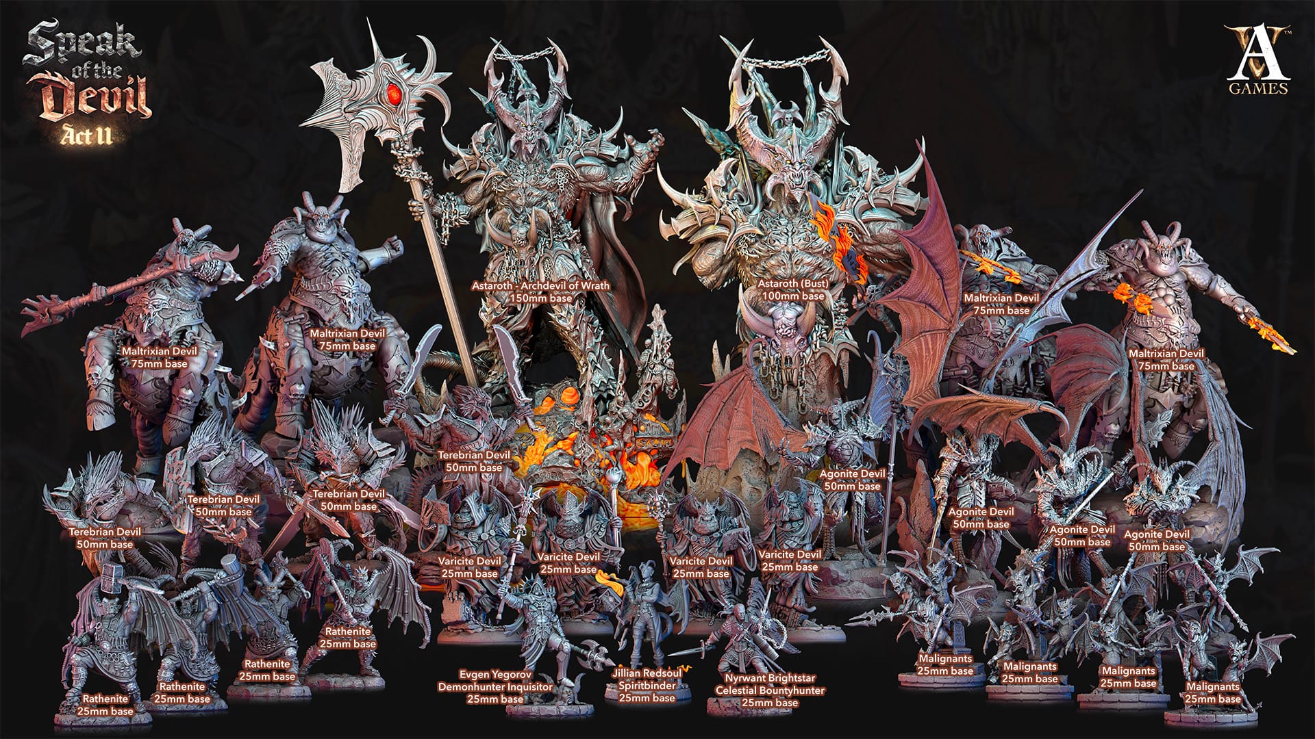 3D Printed Archvillain Games Rathenites Speak of the Devil Act II 28 32mm D&D