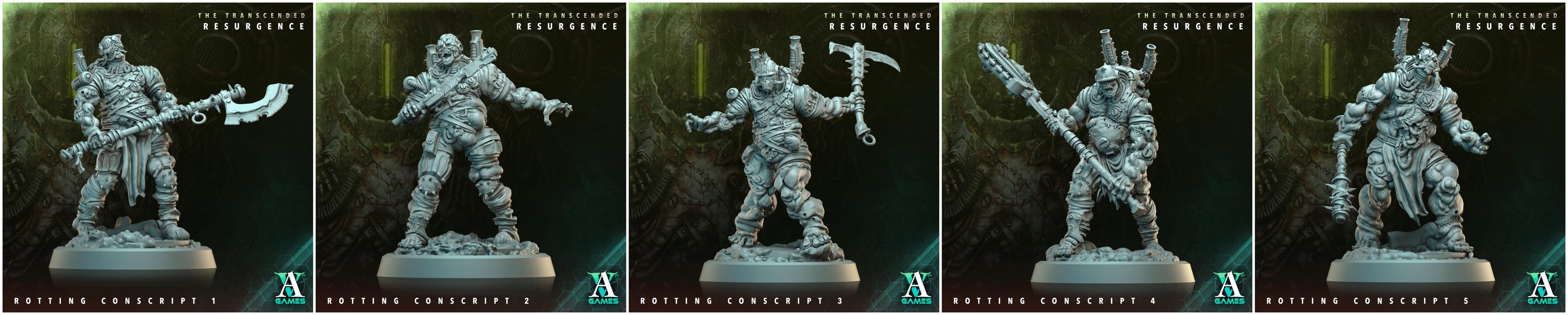 3D Printed Archvillain Games Rotting Conscript The Transcended Resurgence 28 32mm D&D
