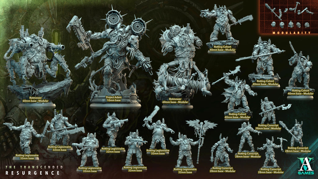 3D Printed Archvillain Games Rotting Conscript The Transcended Resurgence 28 32mm D&D