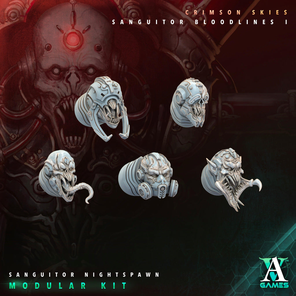3D Printed Archvillain Games Sanguitor Nightspawn Crimson Skies - Sanguitor Bloodlines Bloodright - Anathema 28 32mm D&D