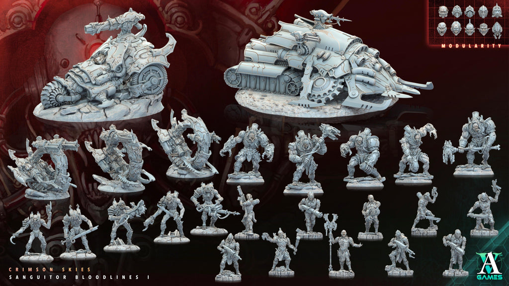 3D Printed Archvillain Games Sanguitor Nightspawn Crimson Skies - Sanguitor Bloodlines Bloodright - Anathema 28 32mm D&D
