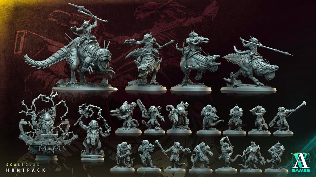 3D Printed Archvillain Games Scaleclad Pillager Scaleclad Huntpack 28 32mm D&D