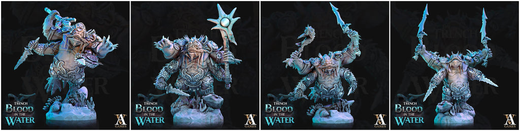 3D Printed Archvillain Games Shakarkha Juggernauts The Trench Blood In the Water 28 32mm D&D