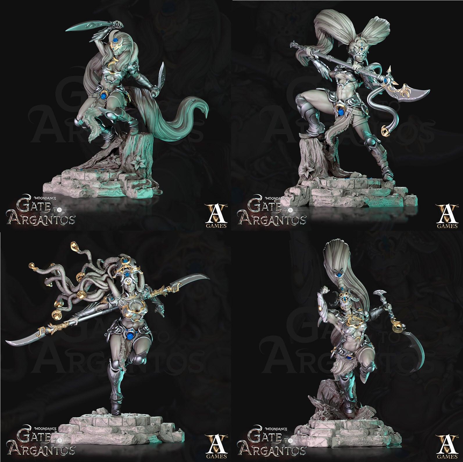 3D Printed Archvillain Games Sister Of The Black Moon Moondance - Gate to Argantos 28 32mm D&D