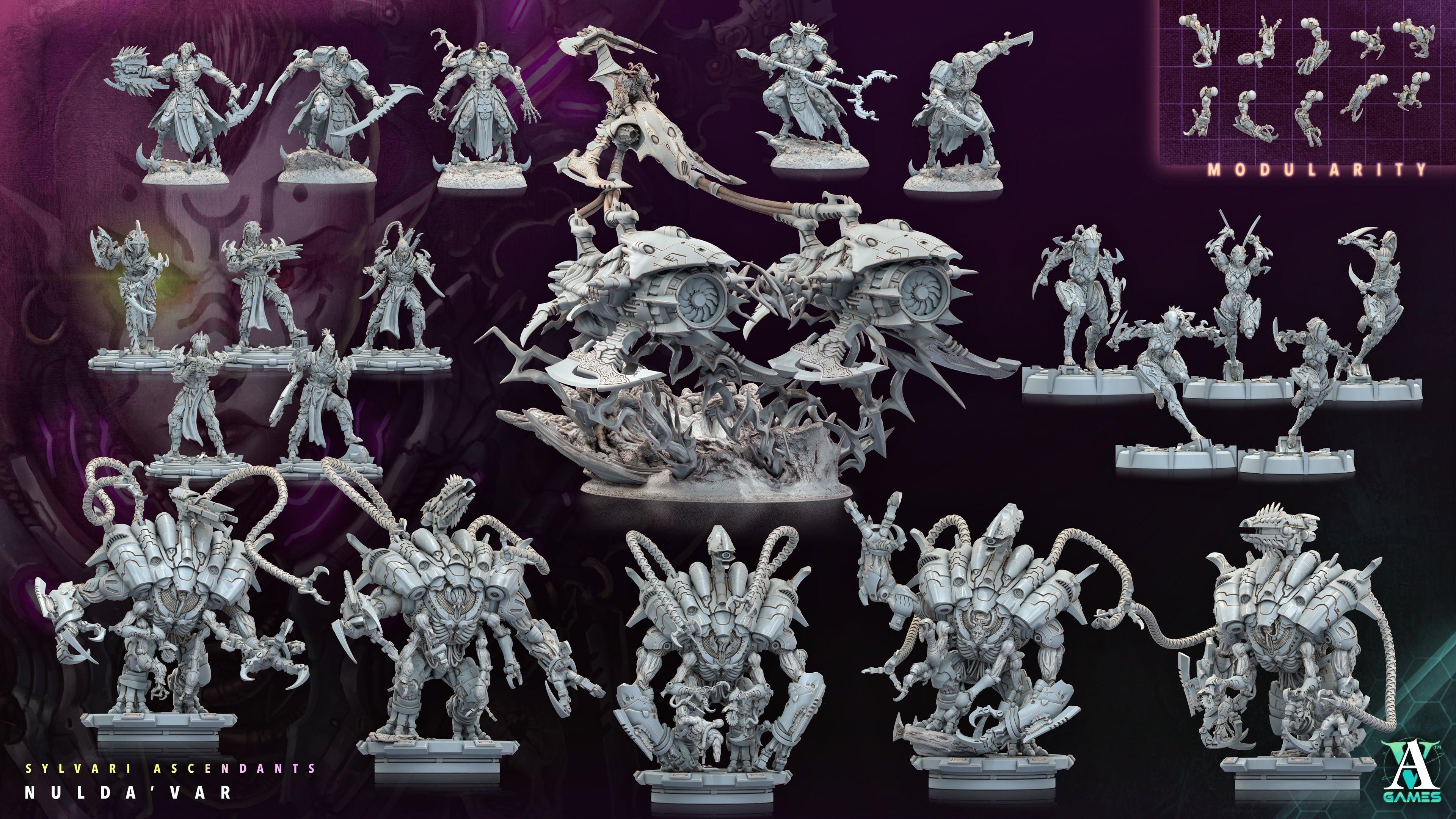 3D Printed Archvillain Games Sylvari Ascendants - Nulda Var Vor Vekai 28 32mm D&D