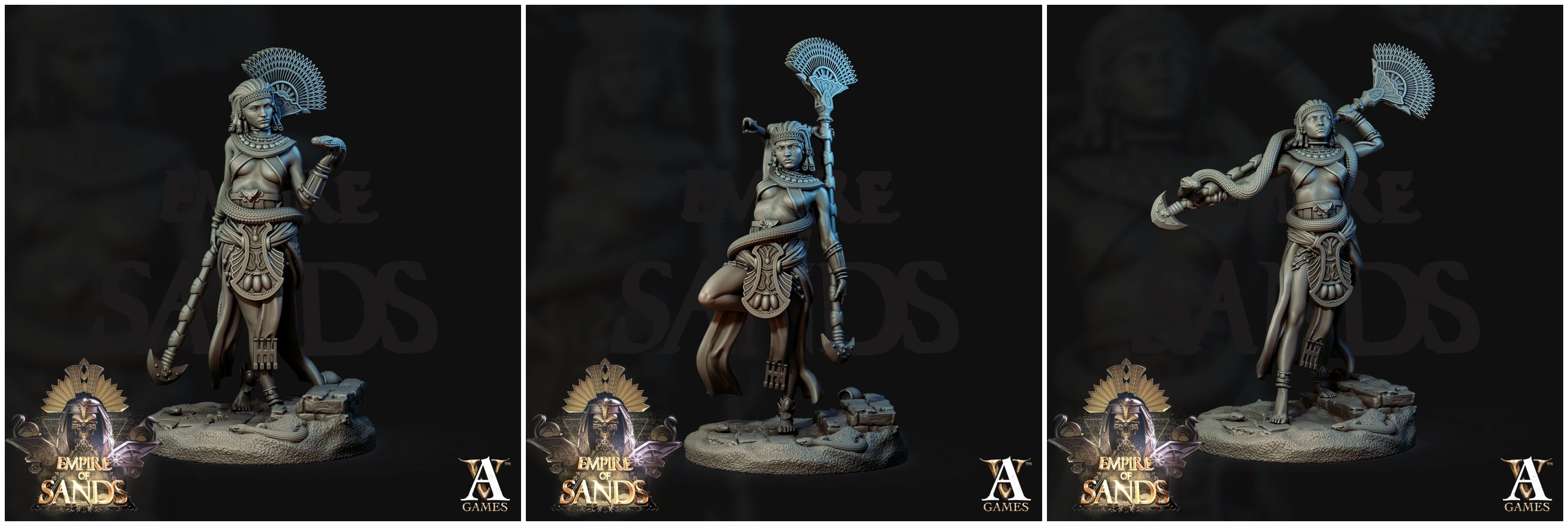 3D Printed Archvillain Games The Empire of Sands - Anphotep 28mm 32mm D&D