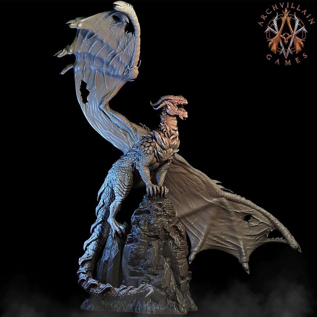 3D Printed Archvillain Games The Scarlet Dragon Queen Magma Lords 28 32mm D&D