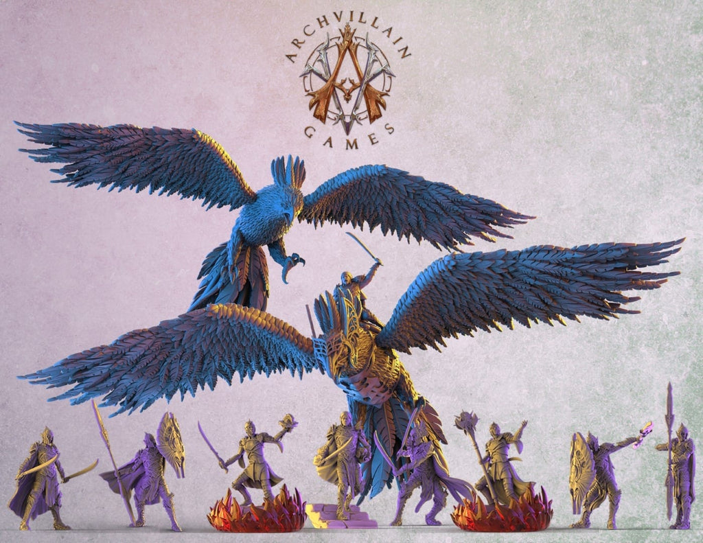 3D Printed Archvillain Games The Sun Elves of Sol Sylvaine Elven Footmen 28 32mm D&D