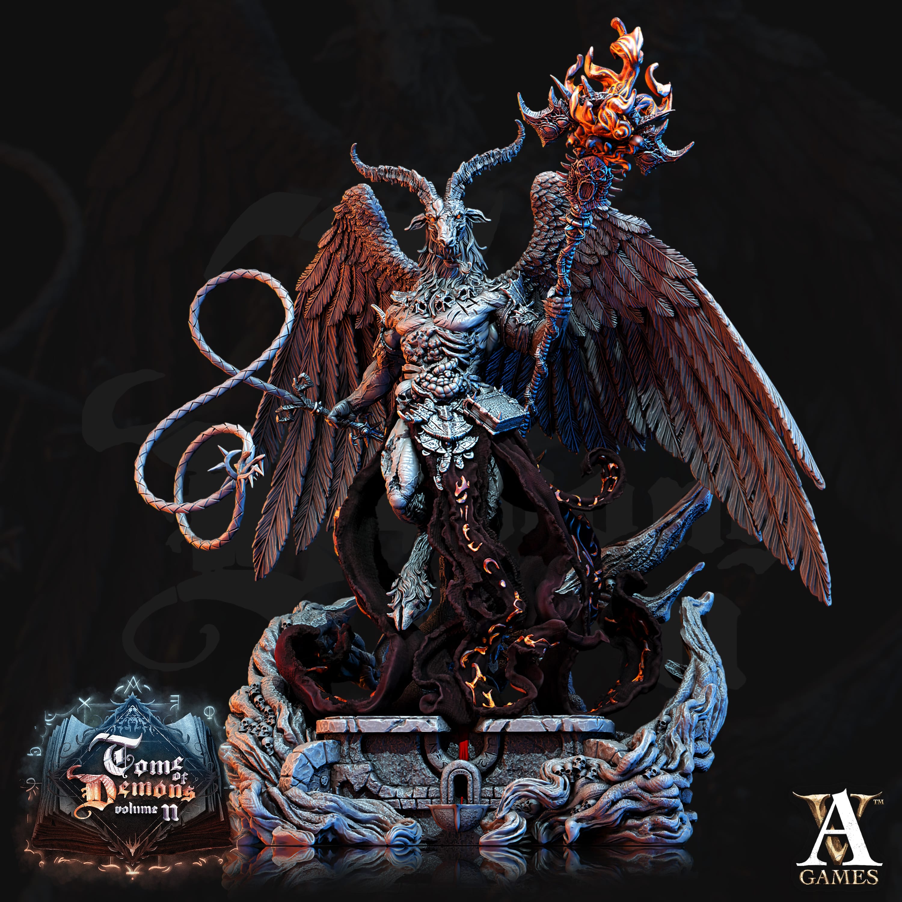 3D Printed Archvillain Games Tome of Demons Vol. II Adramal - Seneschal of Orcus 28mm 32mm D&D