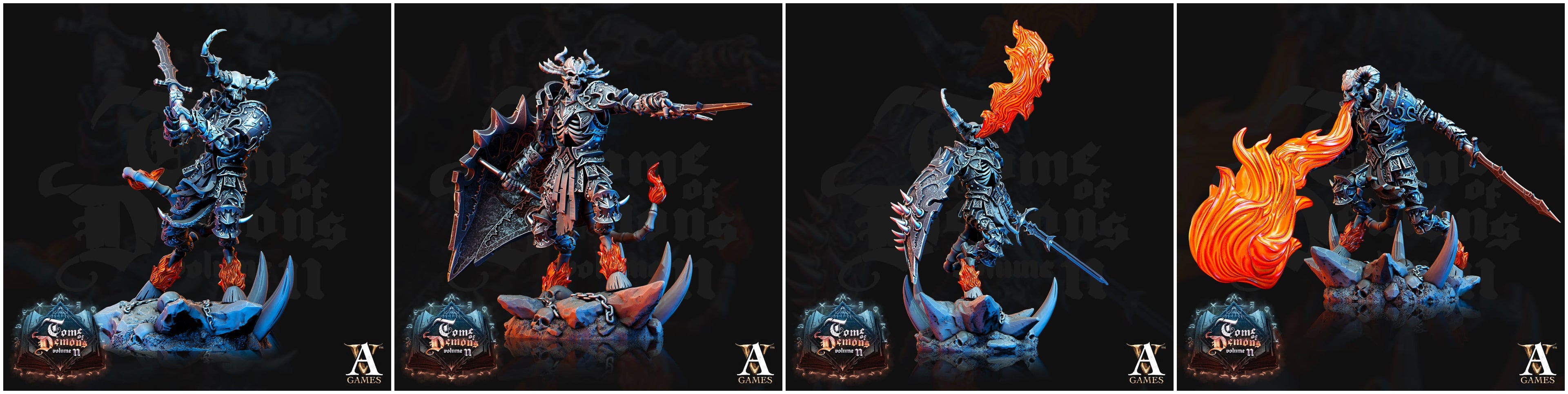 3D Printed Archvillain Games Tome of Demons Vol. II - Demonskulls 28mm 32mm D&D