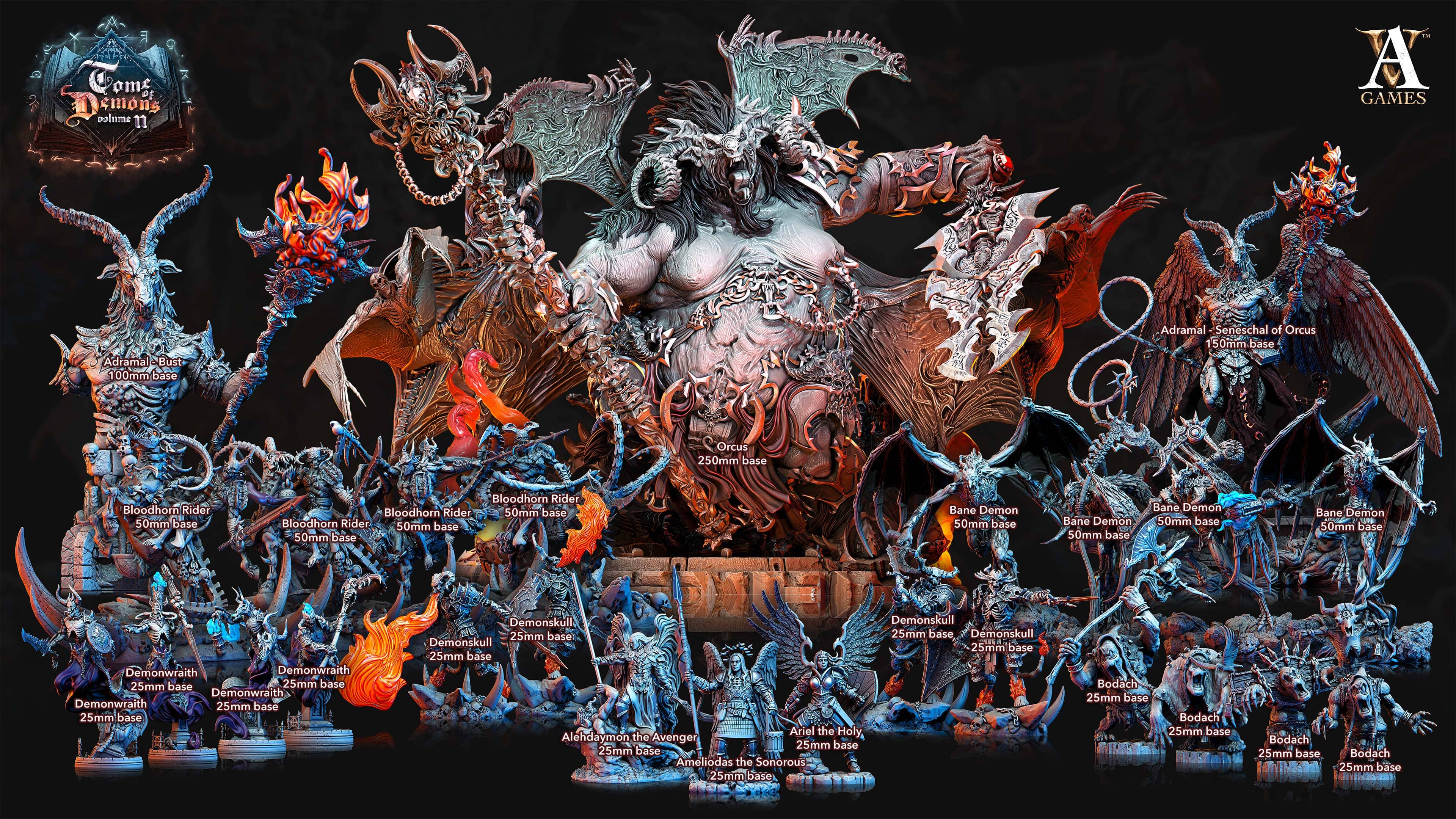 3D Printed Archvillain Games Tome of Demons Vol. II - Orcus 28mm 32mm D&D