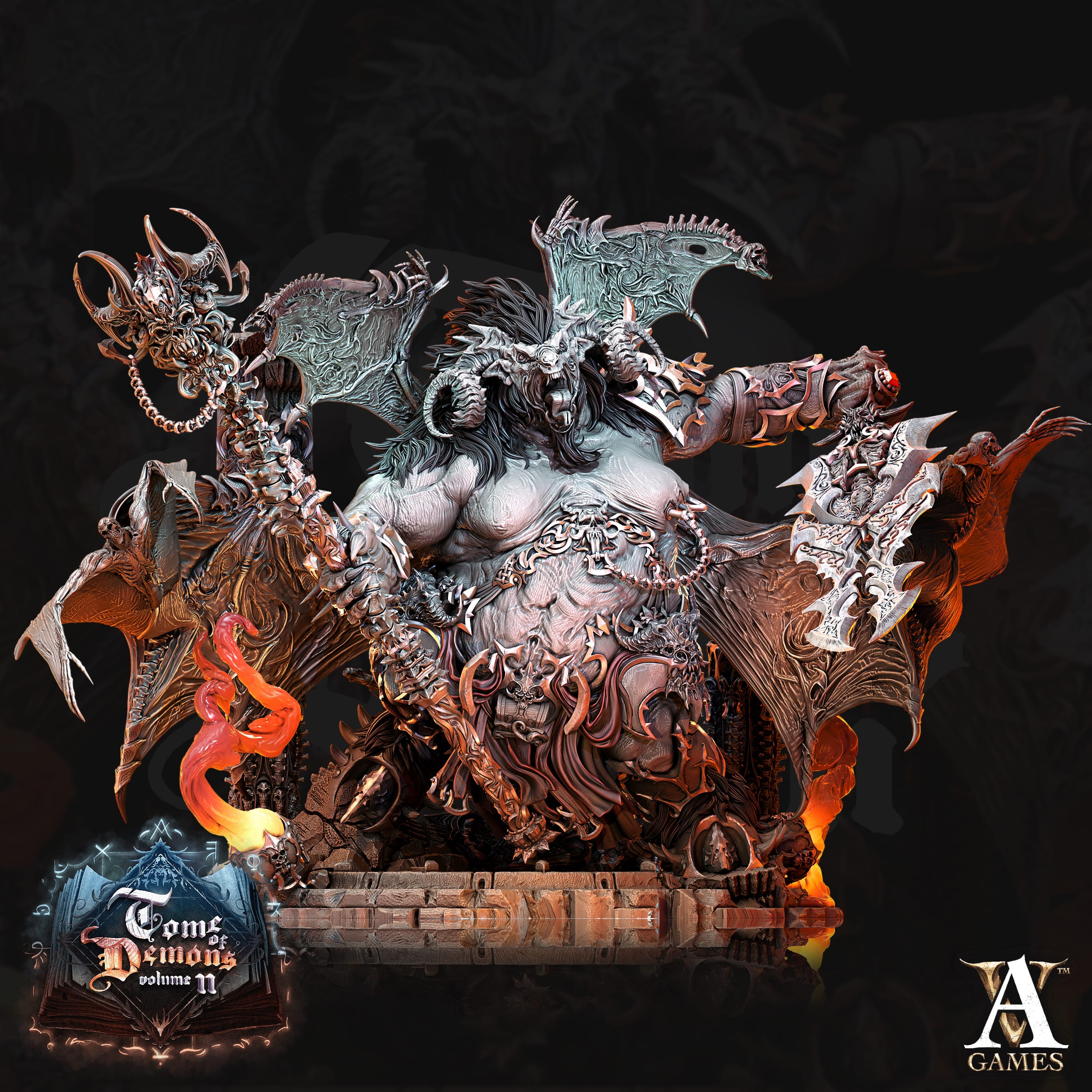 3D Printed Archvillain Games Tome of Demons Vol. II - Orcus 28mm 32mm D&D