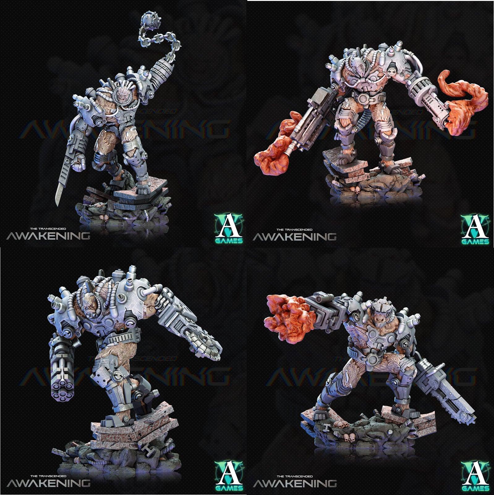 3D Printed Archvillain Games Trancended Fleshgrafts - The Transcended 28 32mm D&D