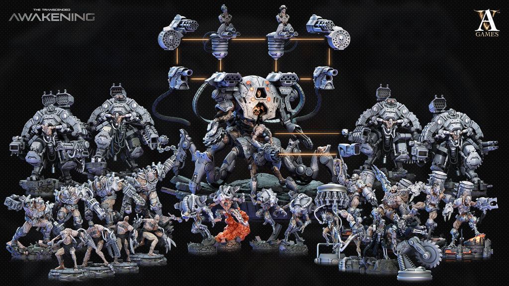 3D Printed Archvillain Games Trancended Vastators - The Transcended 28 32mm D&D