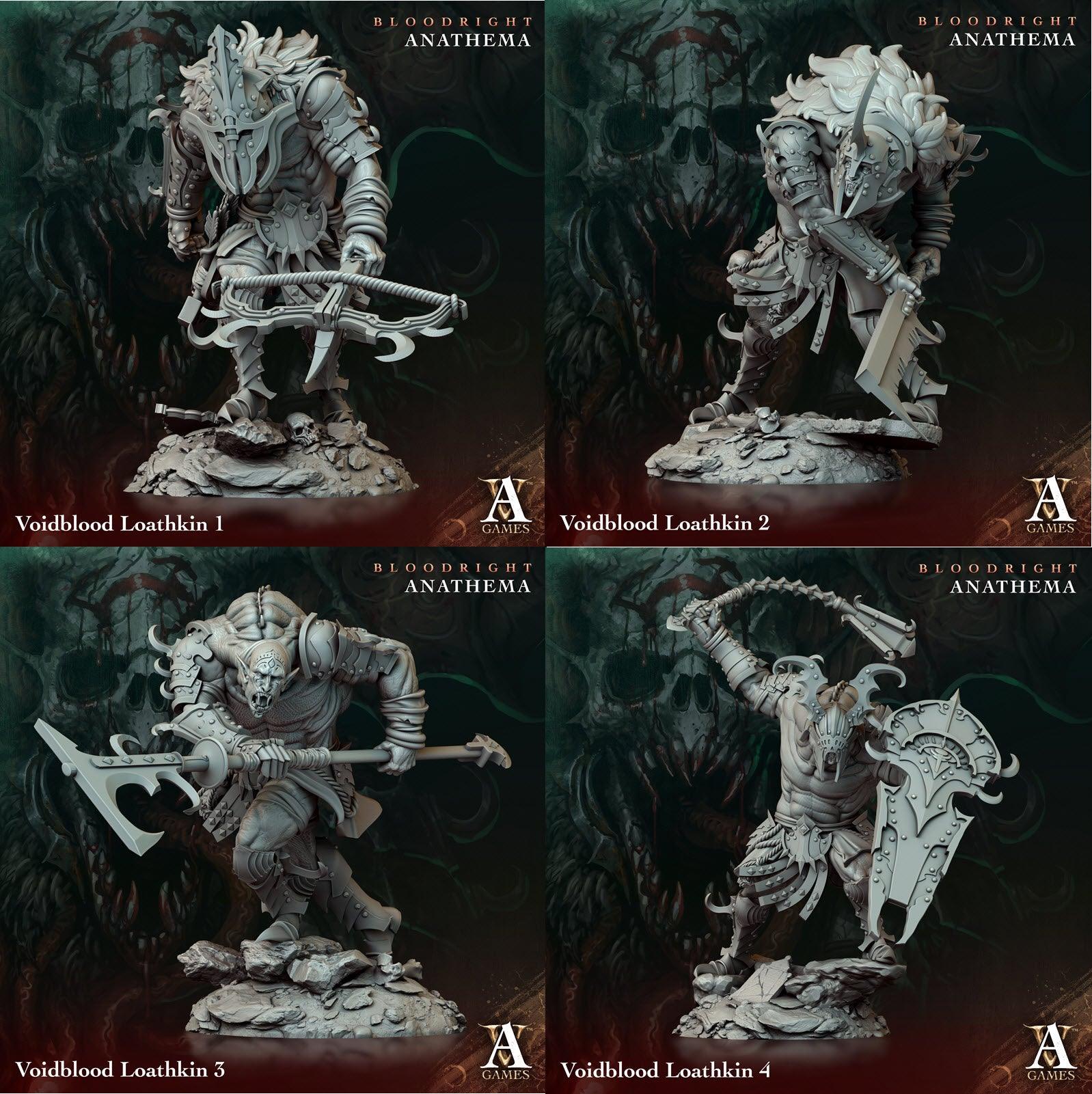 3D Printed Archvillain Games Voidblood Loathkin Bloodright - Anathema 28 32mm D&D