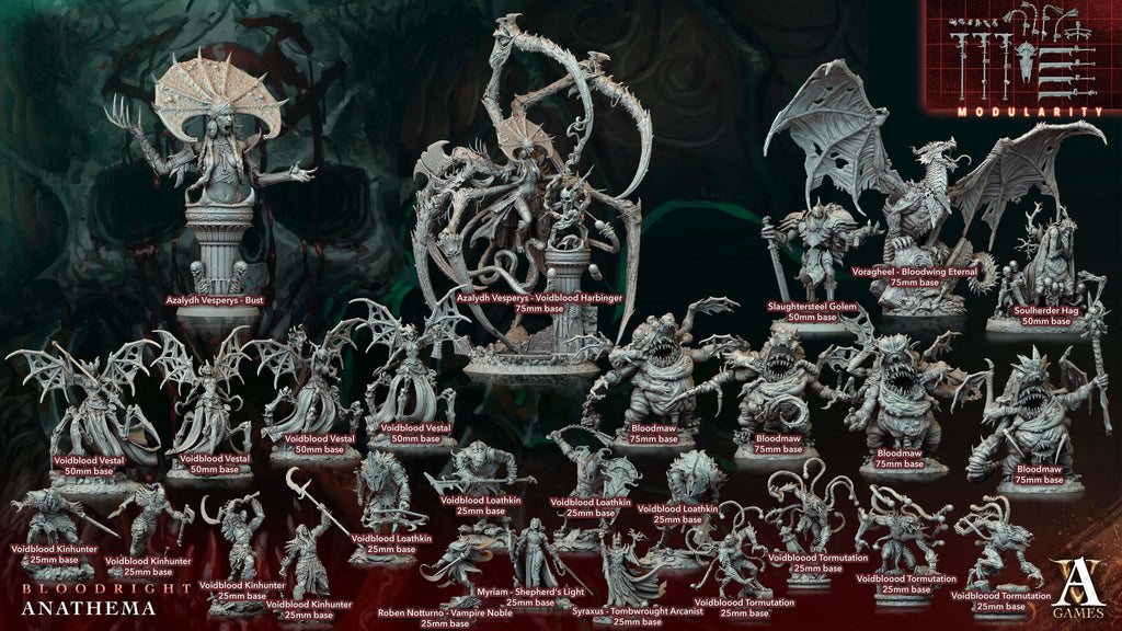 3D Printed Archvillain Games Voidbloood Tormutation Bloodright - Anathema 28 32mm D&D