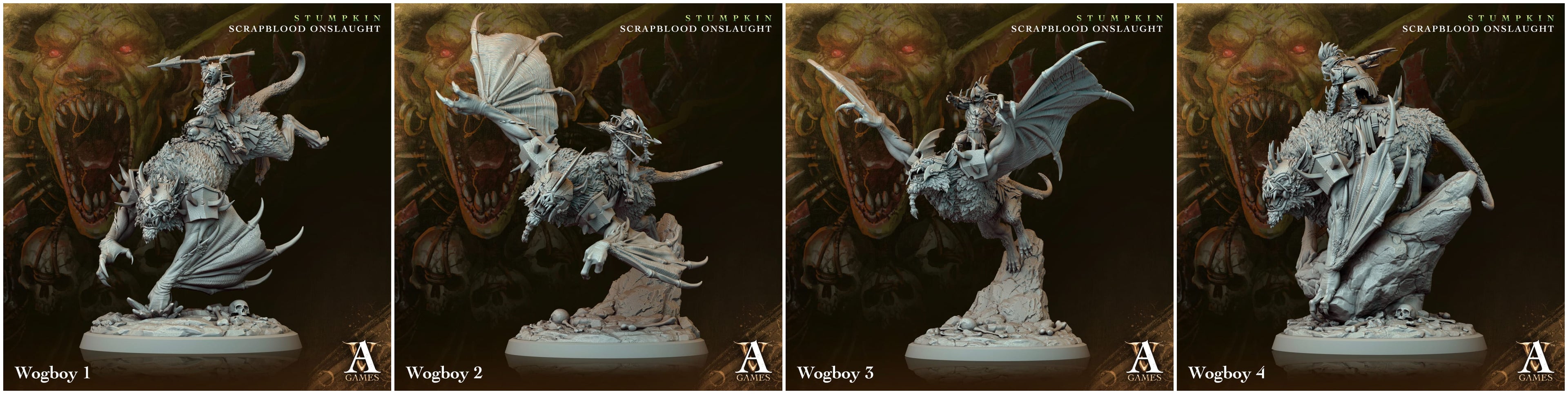 3D Printed Archvillain Games Wogboys Stumpkin Scrapblood Onslaught 28 32mm D&D