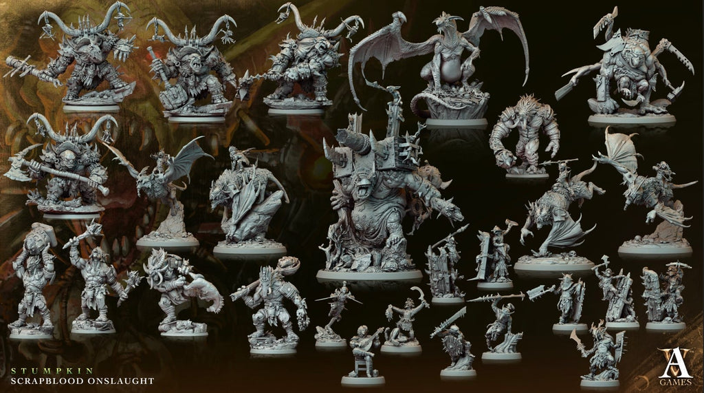 3D Printed Archvillain Games Wogboys Stumpkin Scrapblood Onslaught 28 32mm D&D