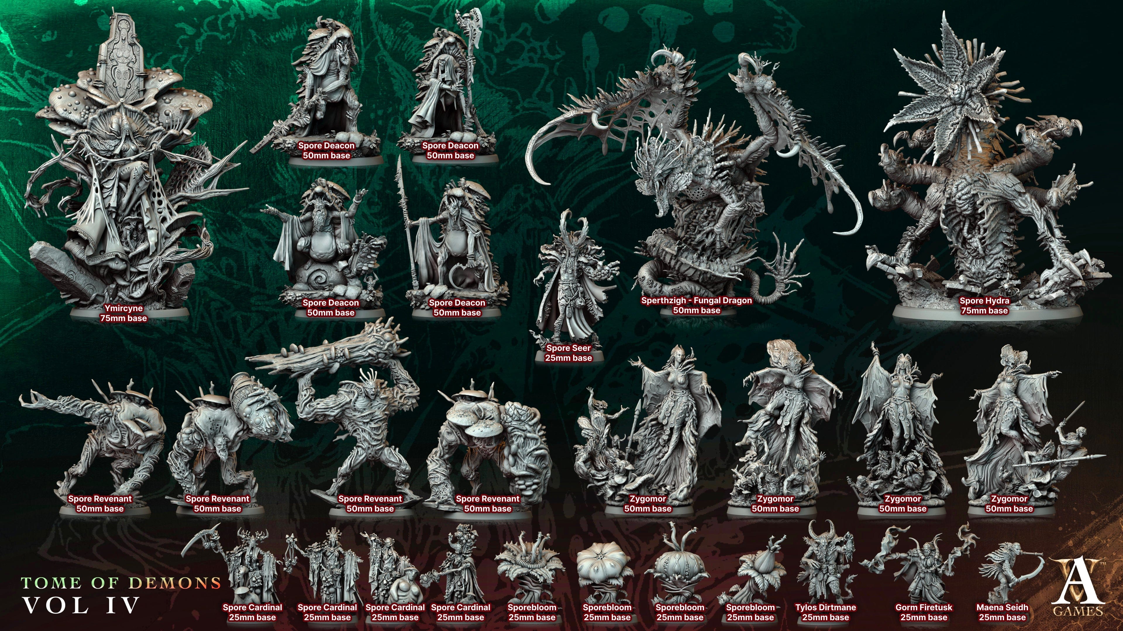 3D Printed Archvillain Games Ymircyne Tome of Demons Vol IV 28 32mm D&D