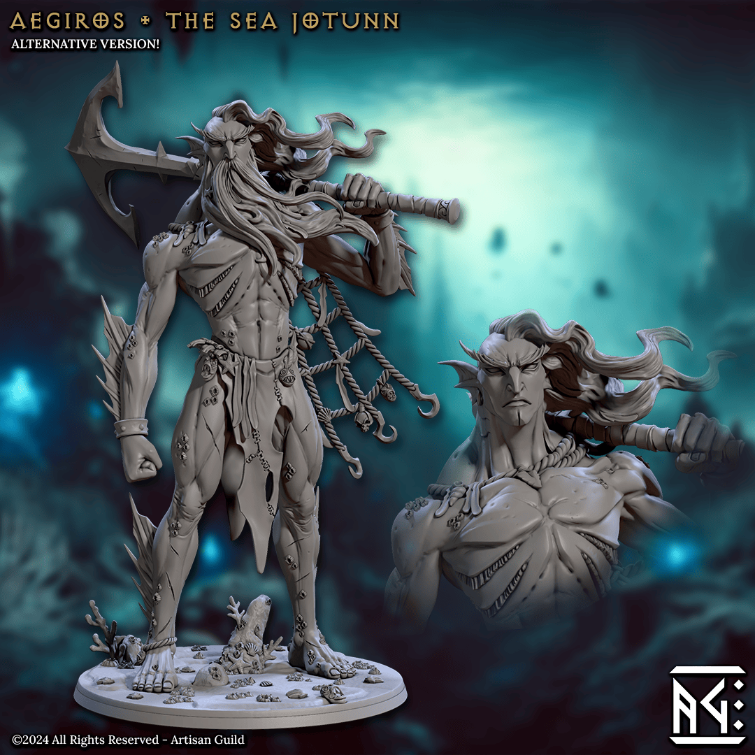 3D Printed Artisan Guild Aegiros the Sea Jotunn Mirmidons of the Death Tide 28mm 32mm