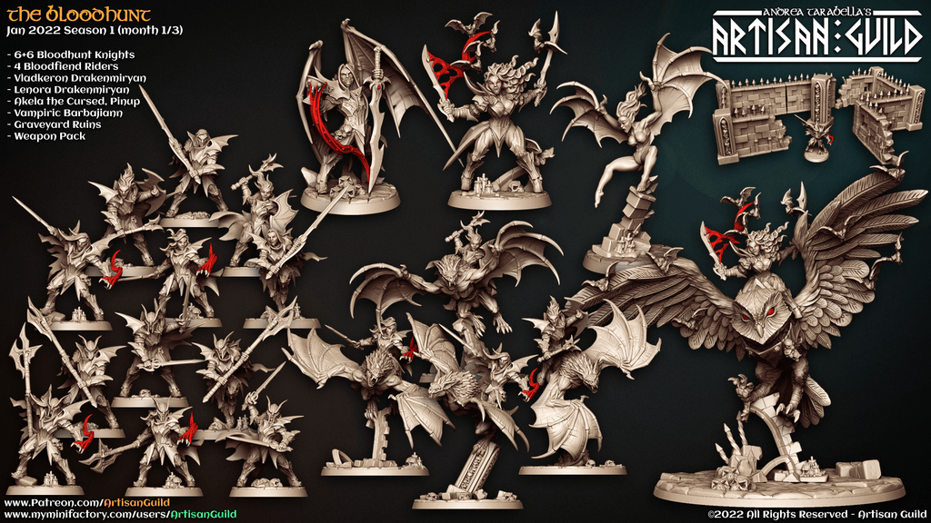 3D Printed Artisan Guild Akela the Cursed The Bloodhunt 28mm 32mm