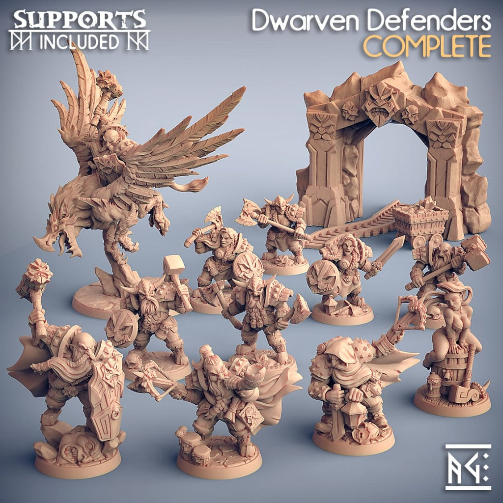 3D Printed Artisan Guild Alvar on Thunderbeak (Gryphon) Dwarven Defenders Set 28mm 32mm