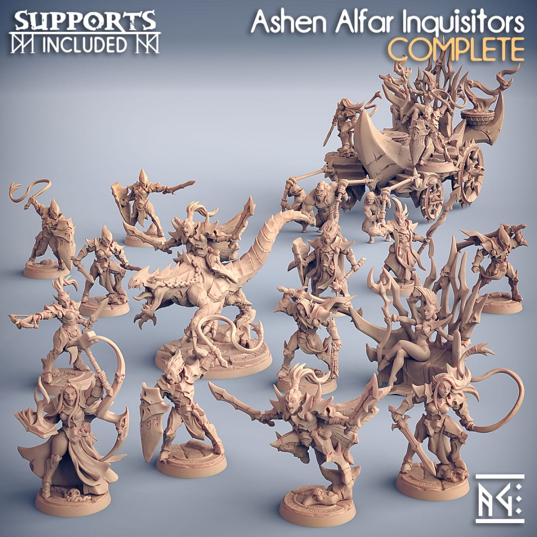 3D Printed Artisan Guild Ashen Alfar Inquisitor Weapon Racks Ashen Alfar Inquisitors 28mm 32mm