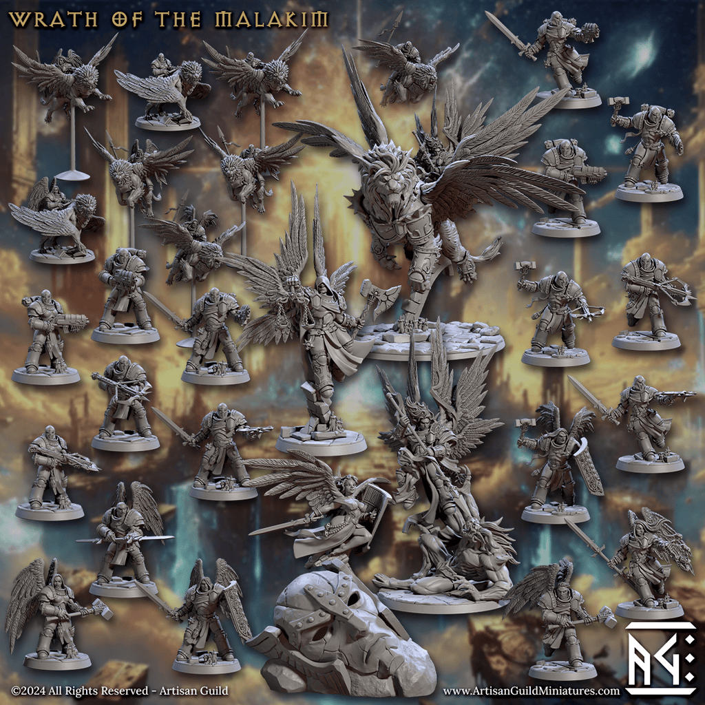 3D Printed Artisan Guild Shattered Aetherium Ruin Wrath of the Malakim Set 28mm 32mm