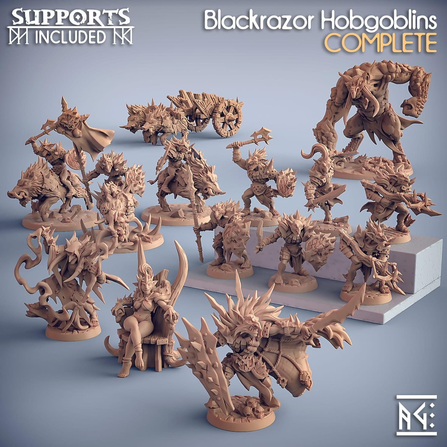 3D Printed Artisan Guild Bogtraz Murkytongue Blackrazor Hobgoblins 28mm 32mm