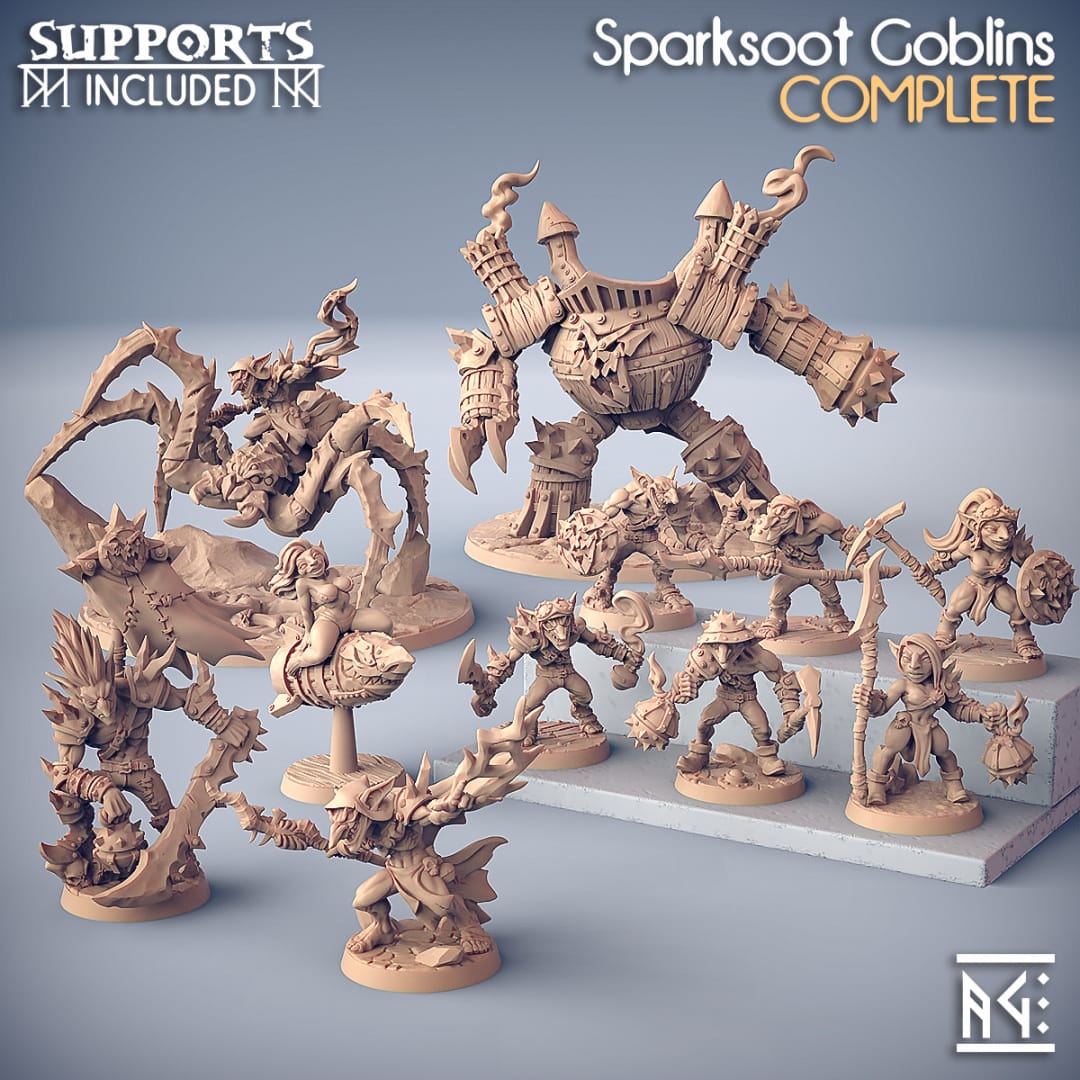 3D Printed Artisan Guild Dzwingo the Tallest Sparksoot Goblin Set 28mm 32mm